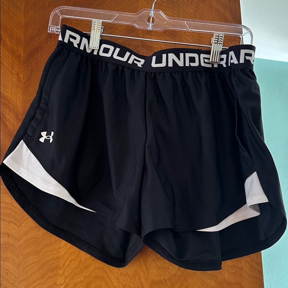 Under Armour Black and White Running Shorts